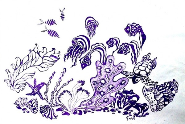 Стилизованные водоросли в графике