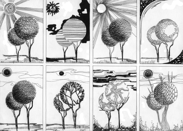 Стилизация точка линия пятно