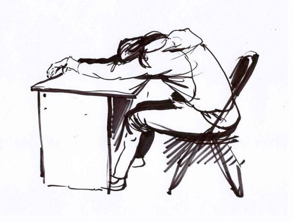 Наброски людей фломастером