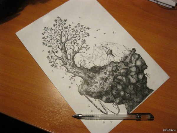 Рисунки гелевой ручкой для начинающих