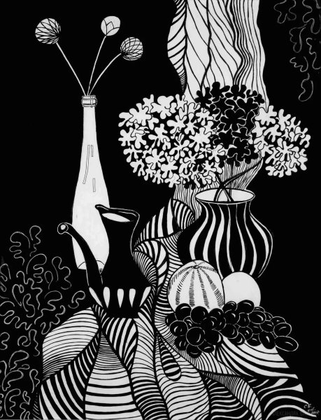 Эскиз цветочной композиции