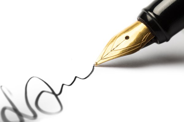 Подпись пером