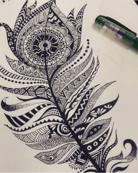 Узоры гелевой ручкой