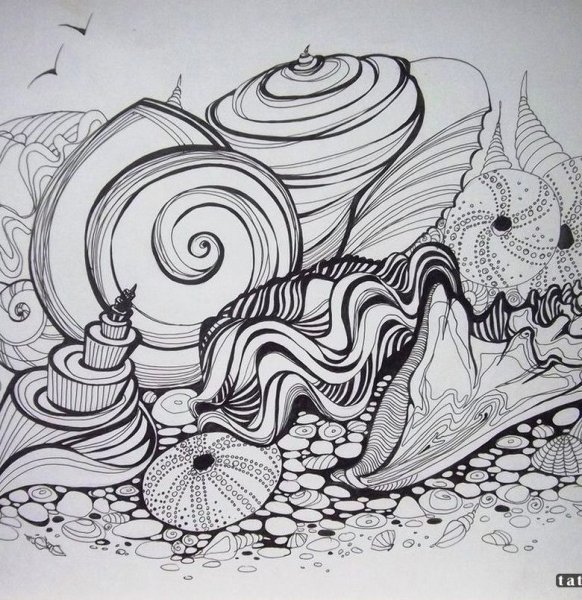 Море гелевой ручкой