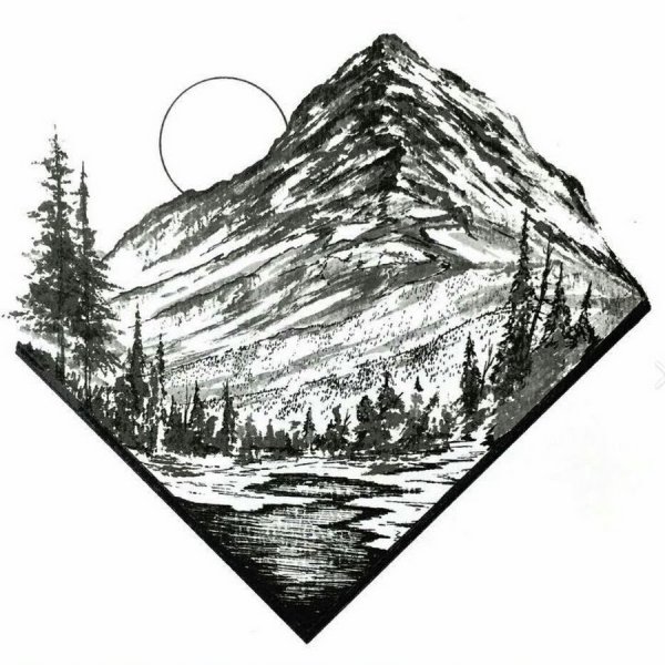 Эскиз тату пейзаж