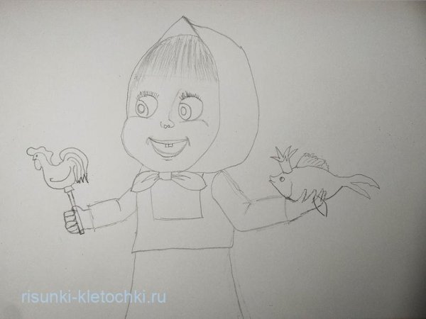 Срисовать Машу и медведь