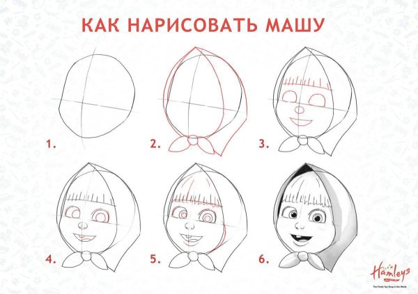 Как нарисовать Машу и медведь