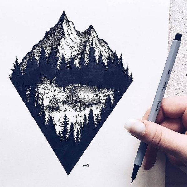 Горы тату эскизы