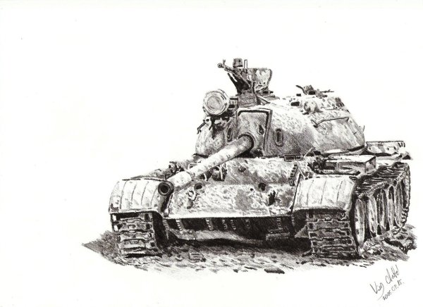 Подбитый танк рисунок