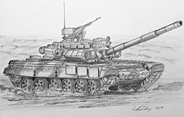 Рисунок танка объемный