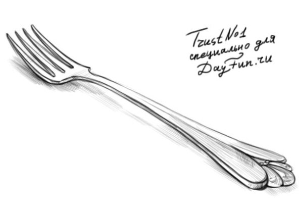 Столовые приборы карандашом