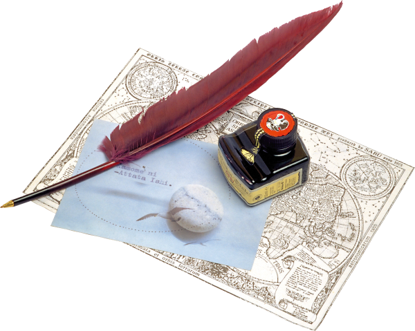 Перьевая ручка и чернильница