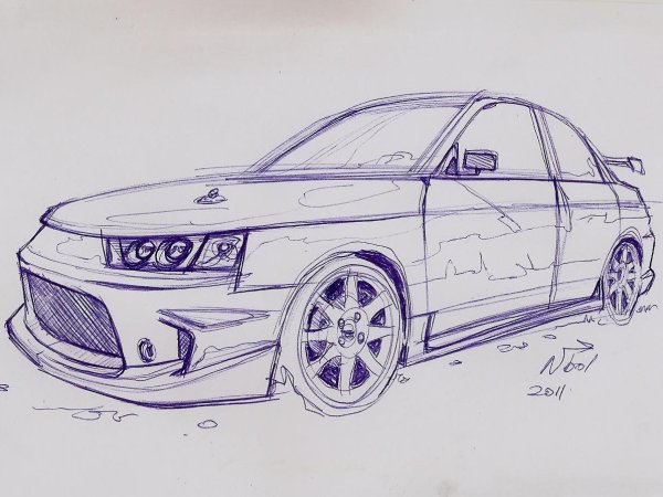 ВАЗ 2110 рисунок сбоку