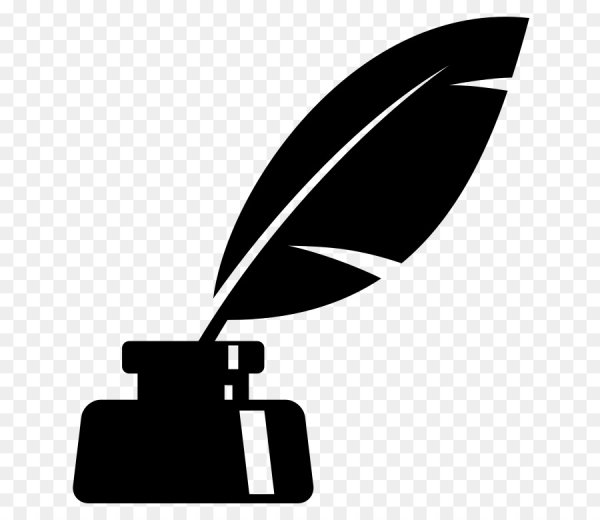 Перо с чернилами контур