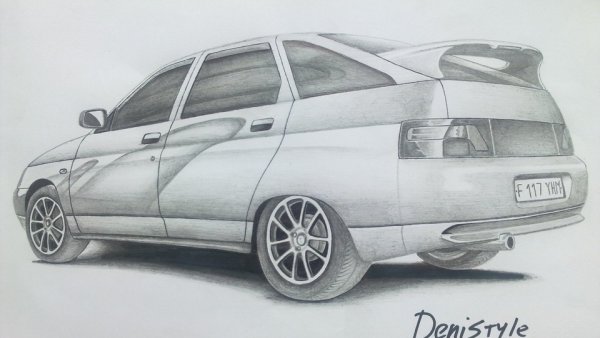 Рисунок ВАЗ 2112 сбоку