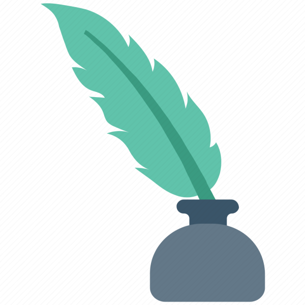 Перо и чернильница иконка