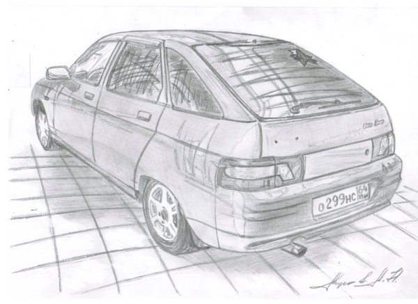 Рисунок ВАЗ 2112 сбоку