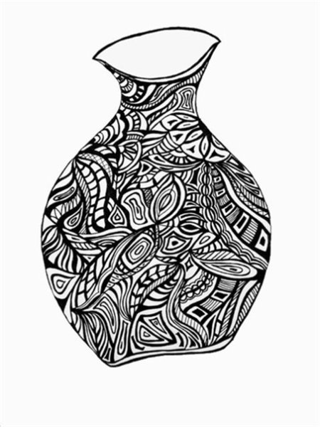Ваза в декоративной графике
