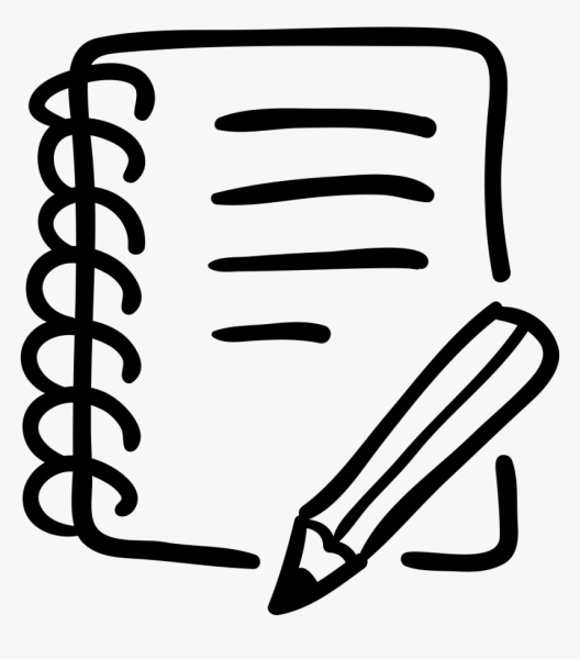 Блокнот с ручкой на прозрачном фоне