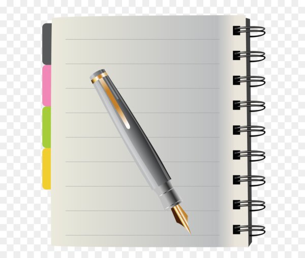 Блокнот с ручкой рисунок