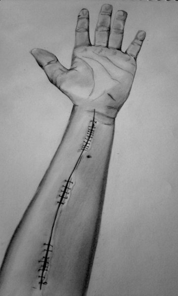 Рисунки на руке черной ручкой