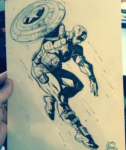 Скетчи героев Марвел