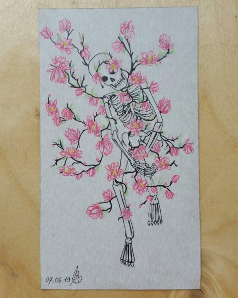 Сакура гелевой ручкой