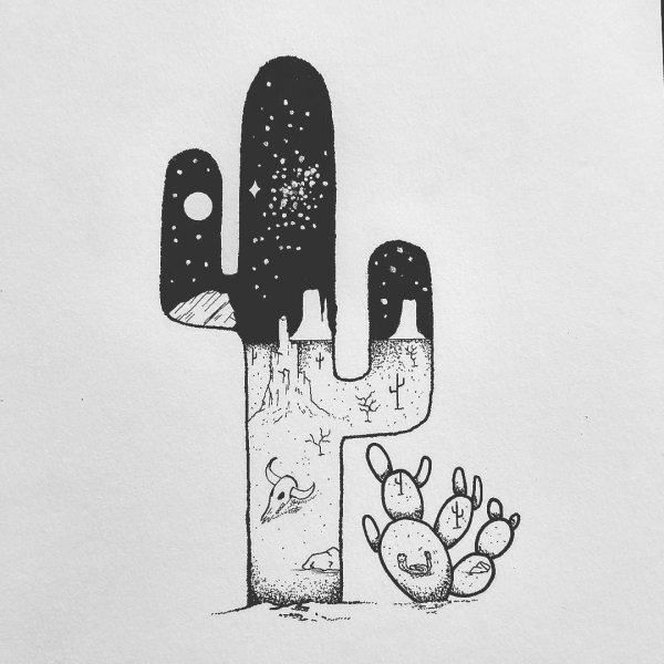 Рисунки в скетчбук чб легкие