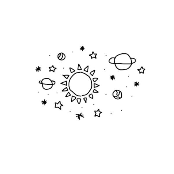 Рисунки для срисовки космос черно белый