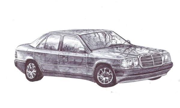 Мерседес 140 рисунок сбоку