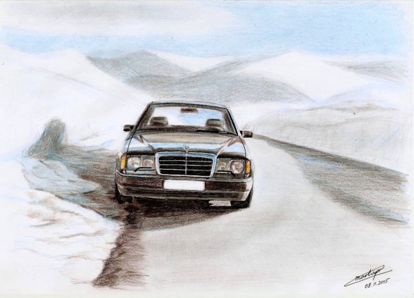 Рисунки старых мерсов