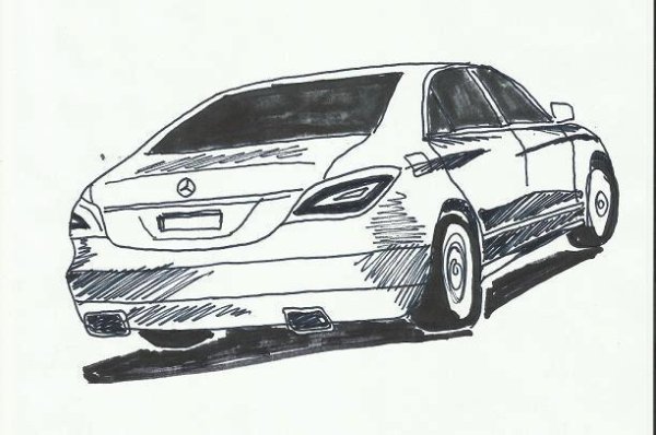 Мерседес 221 рисунок