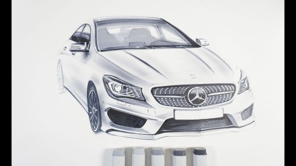 Mercedes e200 карандашом