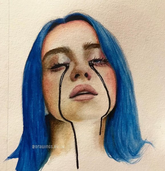 Портрет Билли Айлиш акварелью