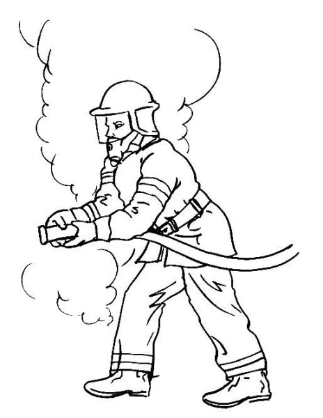 Раскраска пожарный