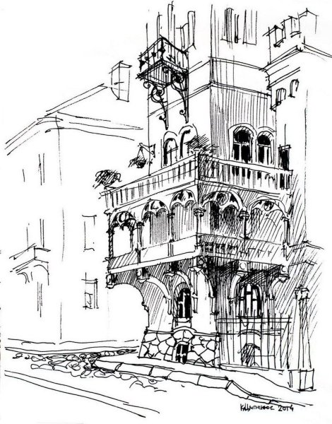 Графические Наброски зданий