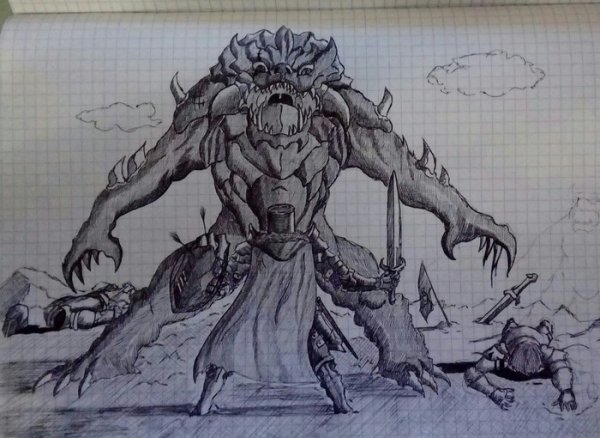 Монстры нарисованные черной ручкой