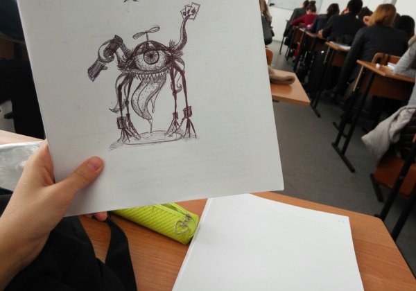 Монстр гелевой ручкой