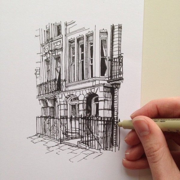 Скетчи архитектуры линером