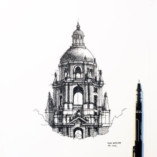 Скетчи архитектуры линером