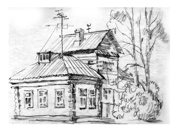 Дом гелевой ручкой