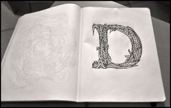 Красивые буквы скетчбук