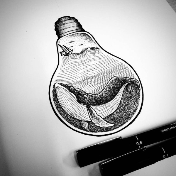 Тату лампочка эскиз