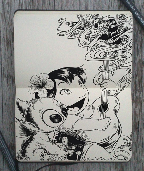 Мультяшные персонажи для скетчбука