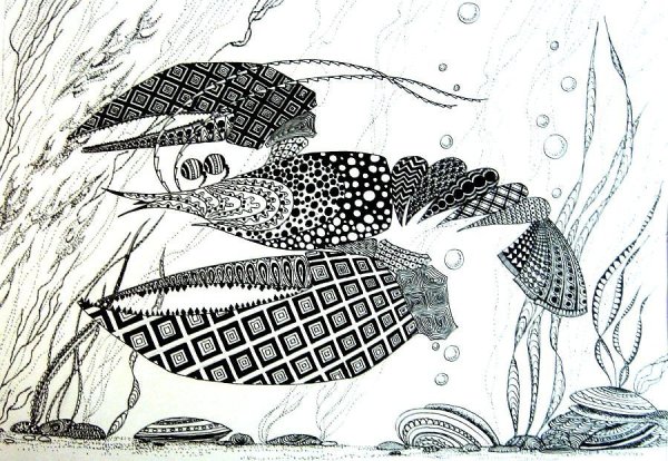 Графическая композиция подводный мир