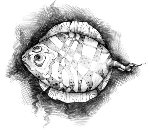 Рыба гелевой ручкой