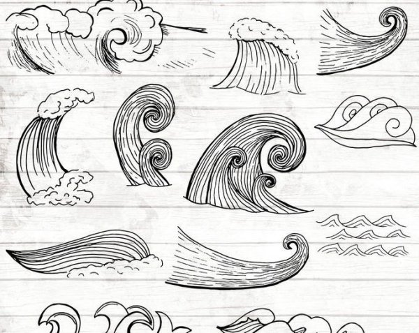 Рисунки моря карандашом для срисовки
