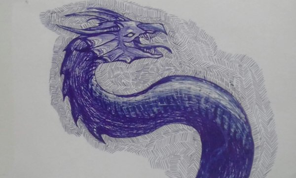 Арты синей ручкой