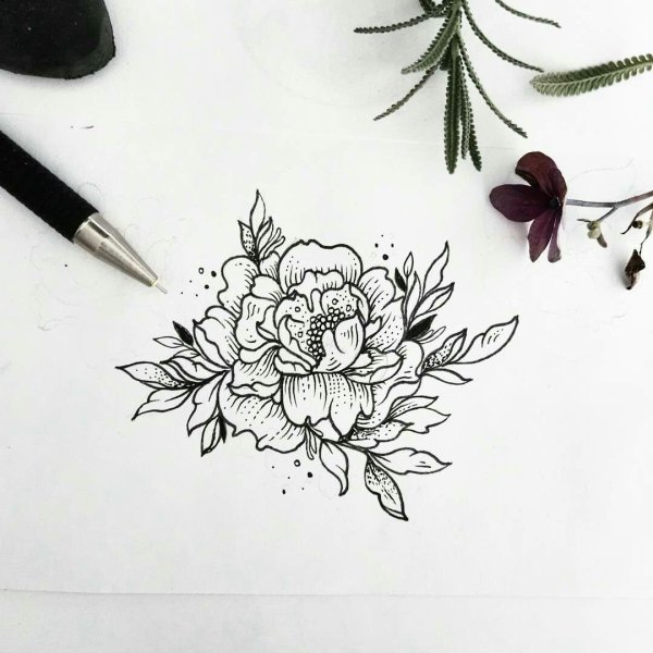 Эскизы тату цветы