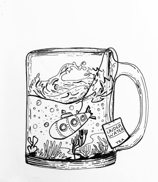 Стилизованные кружки чая